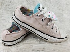 CONVERSE ALL STAR Pink Blue Hearts Sneakers Size Junior Youth Size 2 / 33.5