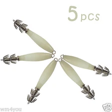 5pcs 3.75" Glow Night Fishing Squid Jigs sharp hook baskets sea Baits Lures New