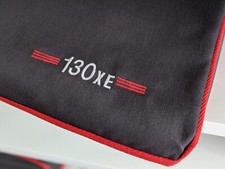 Atari 130XE - dust cover - graphite grey cotton canvas - embroidered