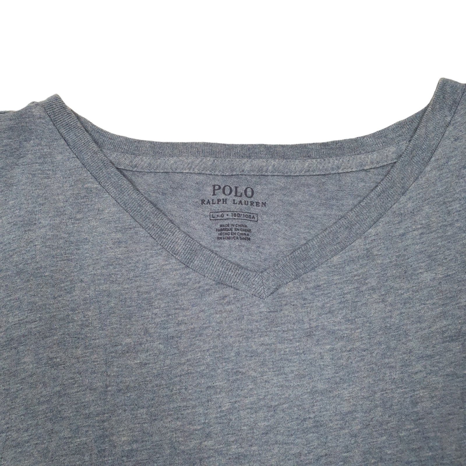 RALPH LAUREN Blue T Shirt Tee V Neck Polo Short Sleeve Cotton Mens L image 3
