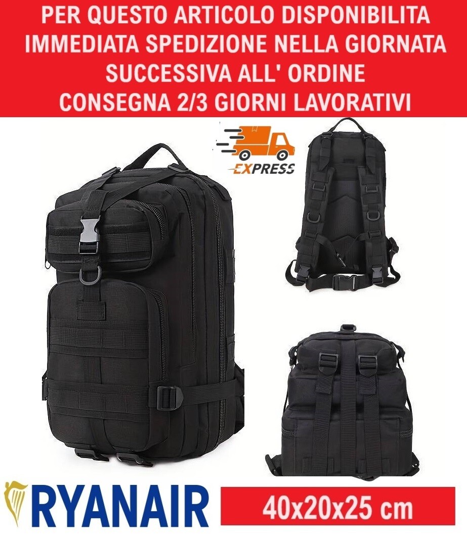 Zaino Ryanair 40X20X25 Da Viaggio Aereo Bagaglio a Mano 20L Borsa Da