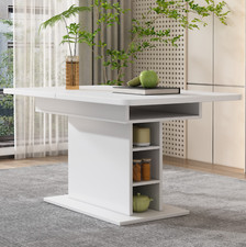 Moderner Ausziehbarer Bartisch Mit Stauraum - Flexibler Esstisch Von 118-180cm In Grau