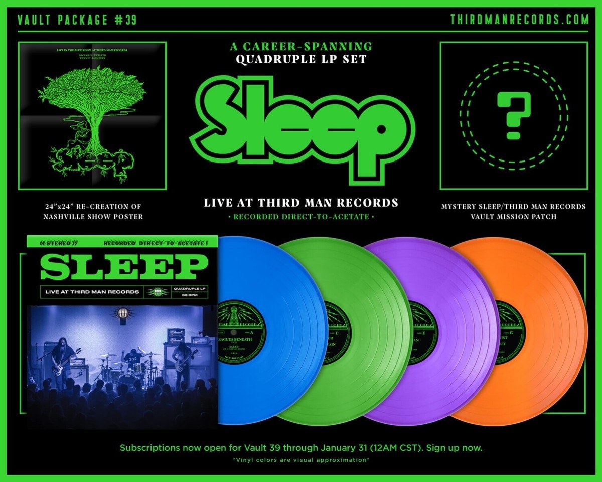Sleep Live at Third Man Records Vault #39 Complete Set 4xLP/Patch