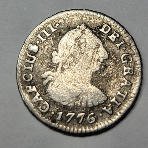 1776 Spanish Colonial 1/2 Real KEY DATE Potosi Bolivia Carolus III *H752