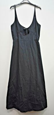 Rosetta Getty Womens Keyhole Tie-Up Neck Spaghetti Straps Cotton Midi Dress 6