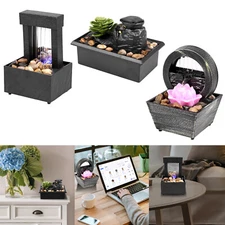 Tabletop Fountain with Light Battery/USB Operated Mini Indoor Waterヘ'¤♡♲*·