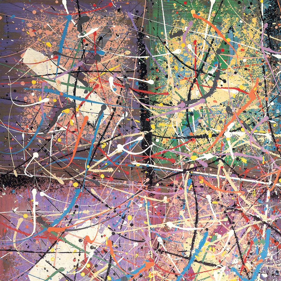 47W"x35H" ABSTRACCIONES II por JOHN MORRIS - JACKSON POLLOCK-COMO OPCIONES DE LIENZO Foto 3 de 4