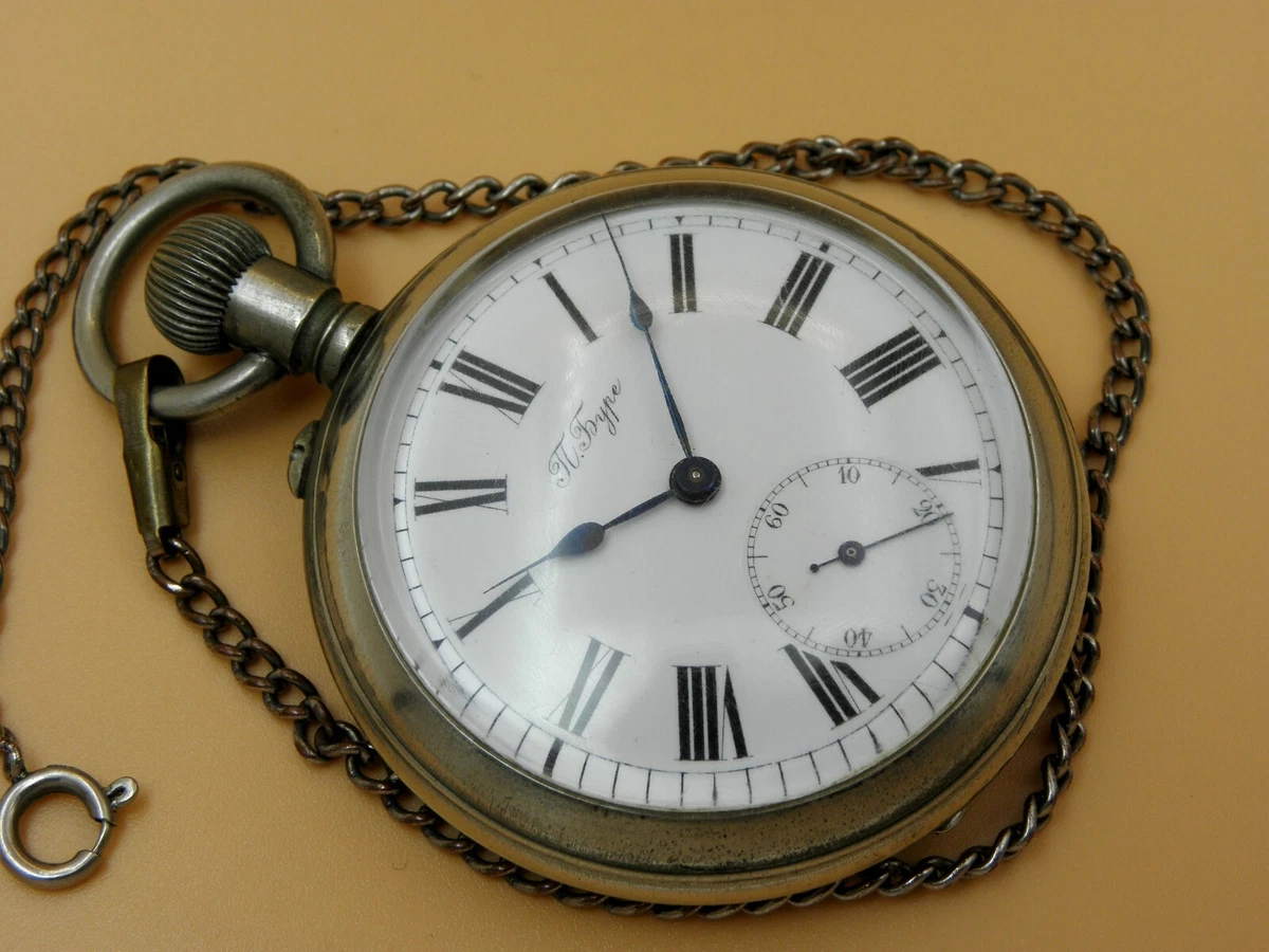ANTIQUE PAVEL BURE Paul Buhre Russian Empire Pocket Watch enamel dial Roman Num
