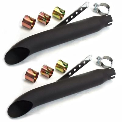 SCHWARZE SLASH CUT SCHALLDÄMPFER IDEAL FÜR LOW RIDER/ BOBBER/ CUSTOM CLASSIC