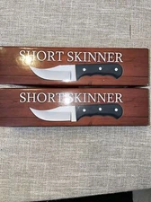 NEW 2 SHORT SKINNER 211187 Black Pakkawood full tang 3”blade knife 6 1/4"