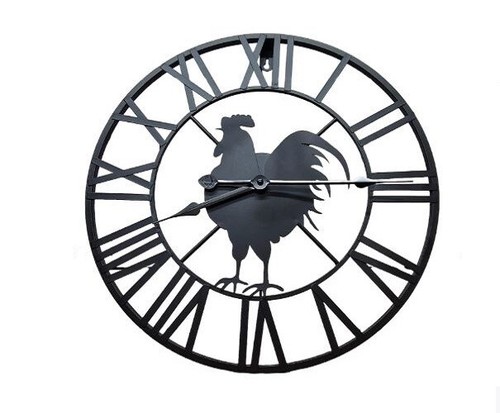 Wall Clock, Moving Gear Design Clock, Roman Numeral, Chicken Style Clock, - Picture 4 of 20