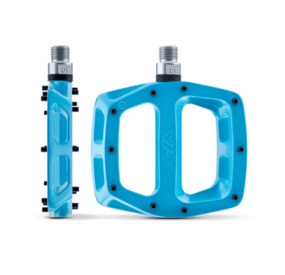 DMR V12 Flat Fahrrad 9/16'' Pedale für MTB BMX Downhill Trails in blau im Karton