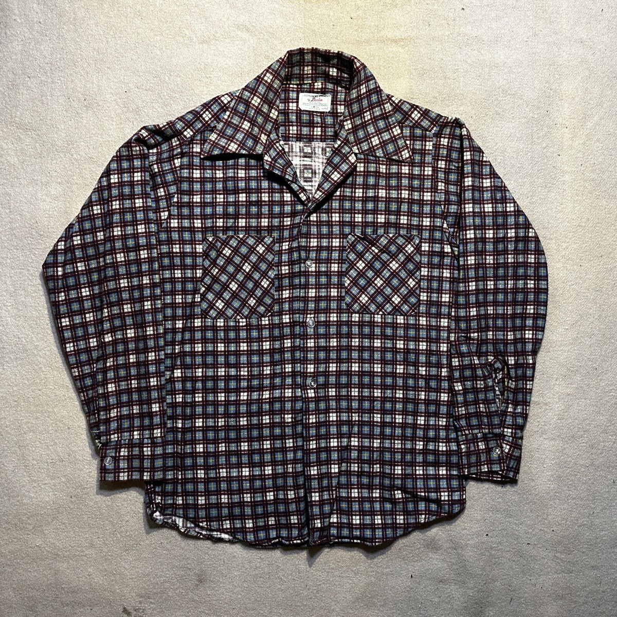 Vintage 60s 70s Donlin Cotton Print Flannel Shirt Medium | eBay