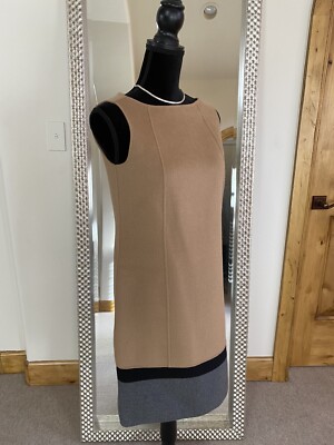 Max Mara Studio Angora/Virgin Wool Camel Black Mini Shift