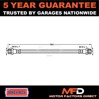 Fits VW Scirocco Eos Skoda Yeti Brake Hose Rear Borg & Beck