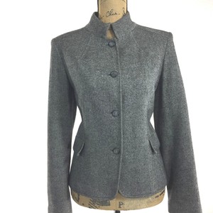 Download Calvin Klein 10 Large Blazer Gray Black Tweed Jacket Mock ...