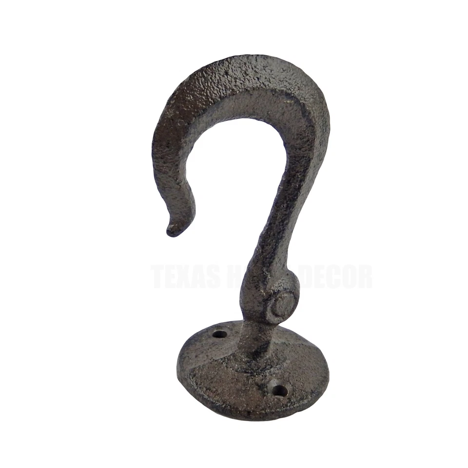 Industrial Ceiling Clevis Eye Wall Hook Heavy Duty Cast Iron Antique Brown Look - Image 3 of 4