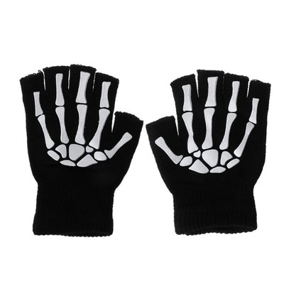 Half Finger Skeleton Cycling Gloves Outdoor Sports Exercise Practical Present
