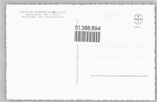 51388894 - 7861 Wieden Hotel Wiedener Eck Gaststube - Bild 2 von 2