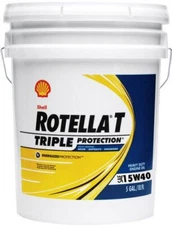 Shell Rotella T Triple Protection 15W-40 Heavy Duty Engine Oil -1-5 Gallon Pail