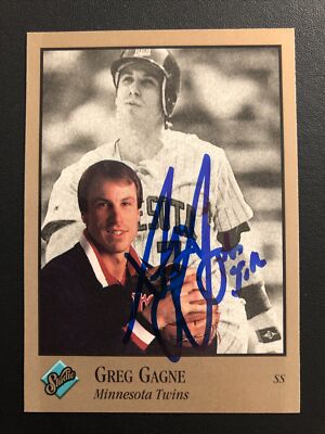 1992 Leaf Studio #203 GREG GAGNE SS Twins..Autographed ..91 CENT SHIPPING!
