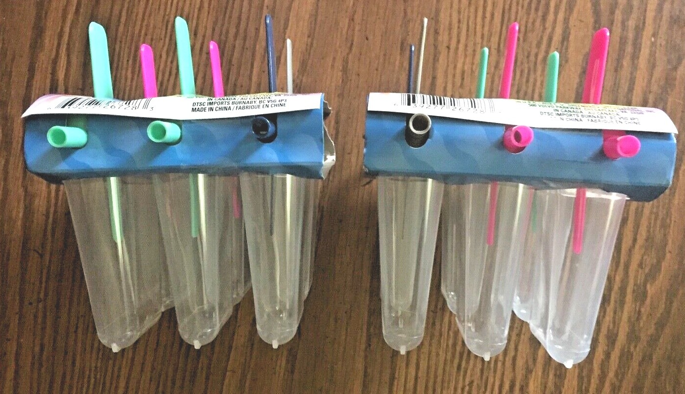 12 ICE POP MOLDS POPSICLE MAKER FROZEN TREATS DISHWASHER SAFE W/ STICKS & COLORS eBay