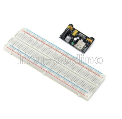 MB102 Solderless Power Supply Module 3.3/5V+ MB102 Breadboard 830 Point PCB