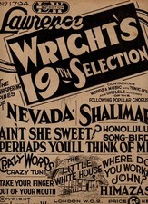 Lawrence Wright's 19th Selection Vintage Sheet Music