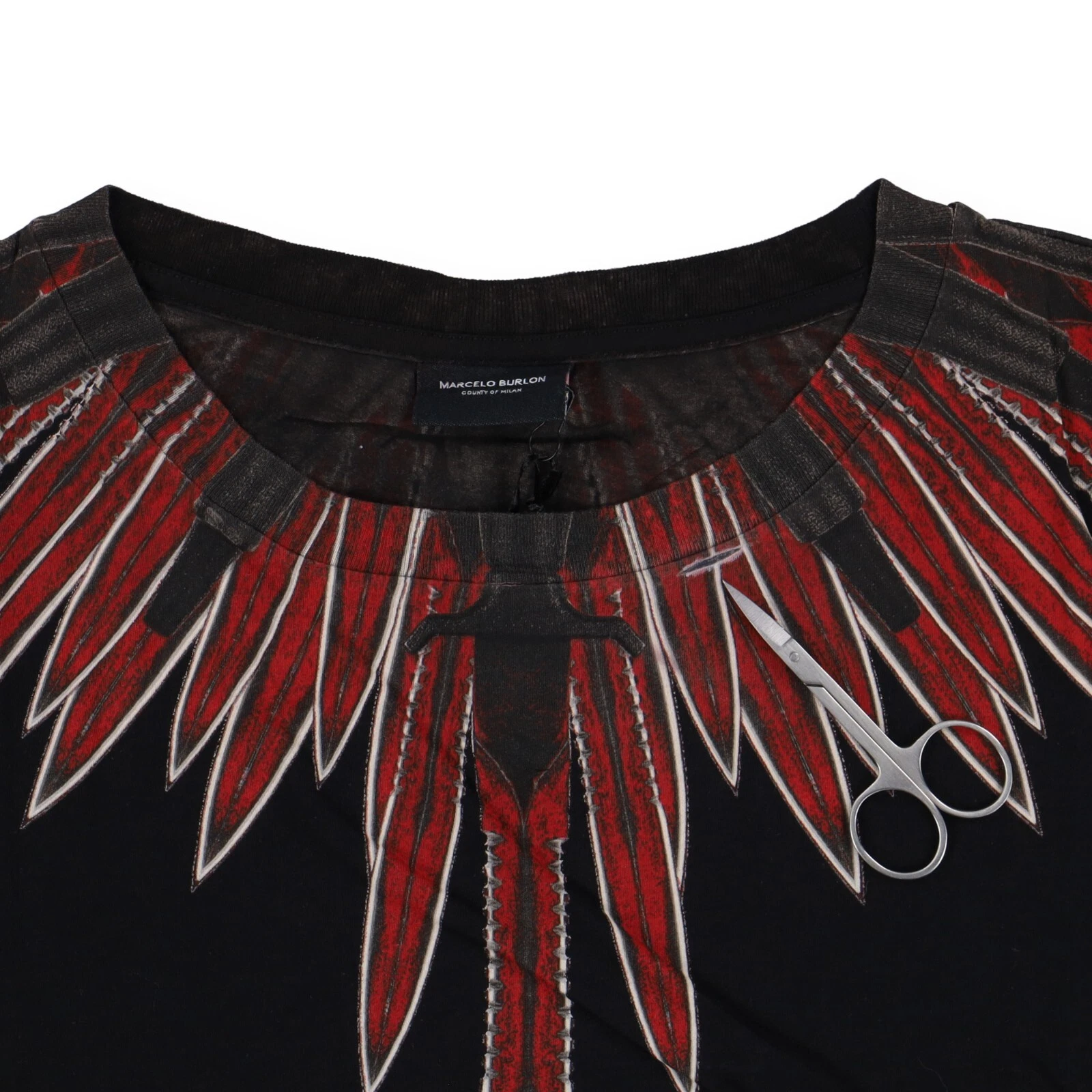 T shirt Marcelo Burlon nera stampa ali Angelita Taglia XXS SS17 $315