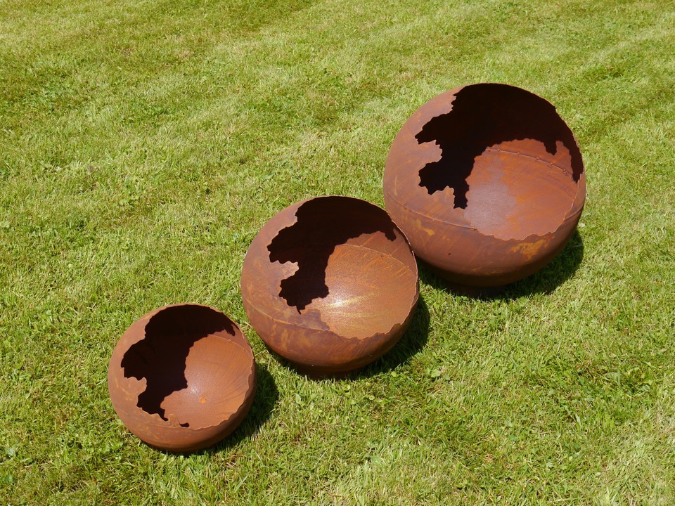 Kugel Vase Edelrost 30 - 50 cm Rost Gartendeko Rostdeko Deko Garten ...