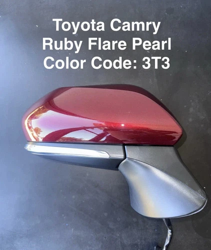 NEW RUBY RED Passenger Side RH Power Mirror fit 2018-22 Toyota Camry w/CAMERA