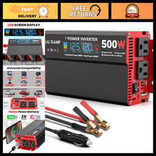 500W Power Inverter 12V DC to 110V/120V AC Car Converter for Camping  Travel