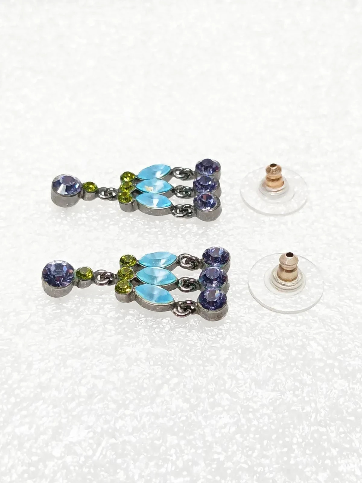 Givenchy Gemstone Dangle Earrings Bow Design Blue… - image 7