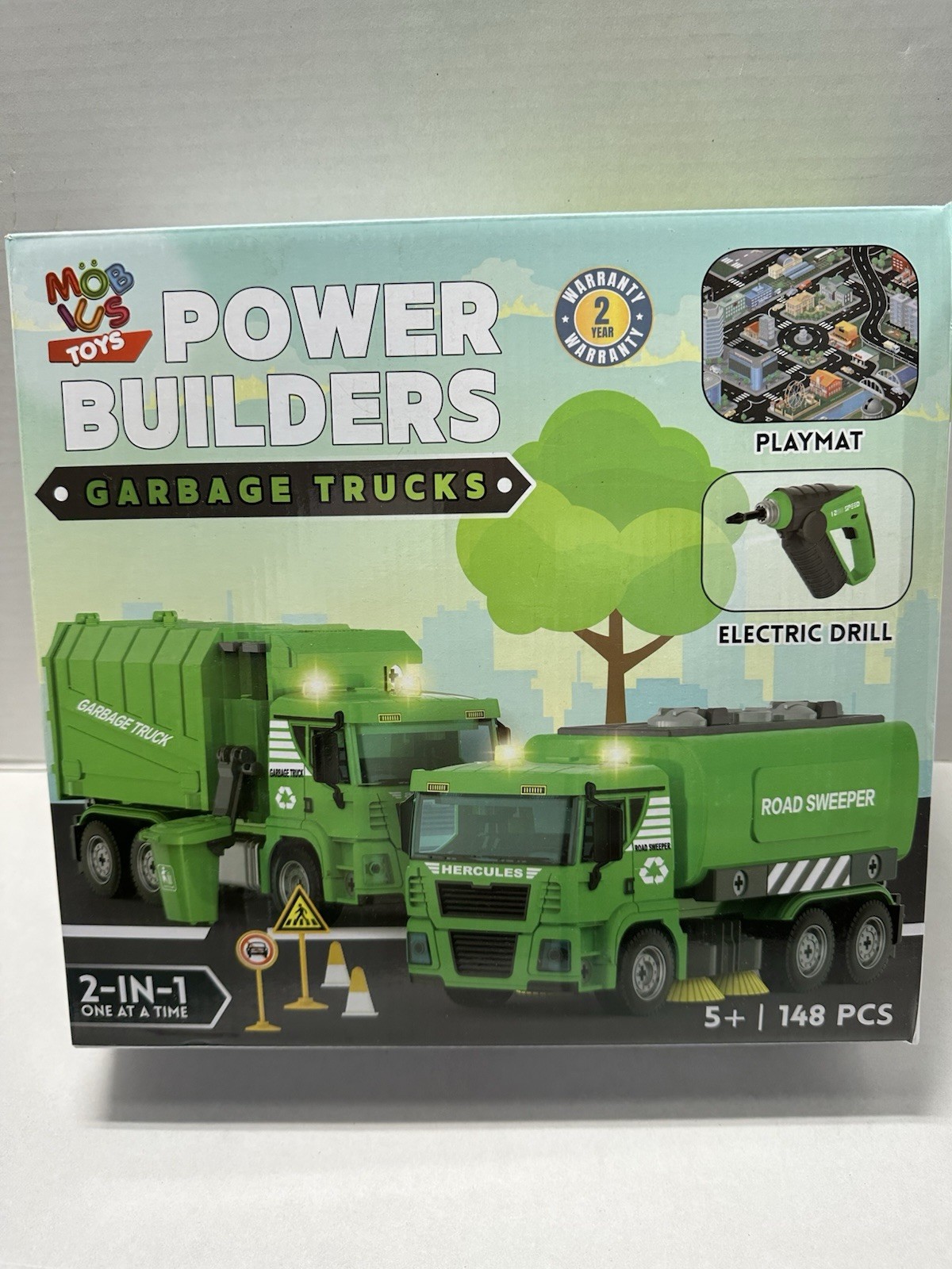 Power Builder Garbage Truck Toys For Kids Playmat Electric D