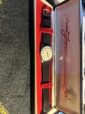 Vtg Henri Gireaux Watch Mens 17 Jewel  Timed For The Future  Mid Century Cool!