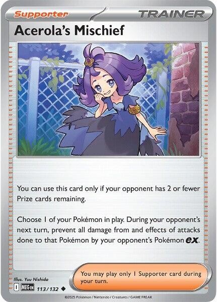 Acerola's Mischief - 113/132 MEG 113/132 Pokémon ME01: Mega Evolution Uncommo...