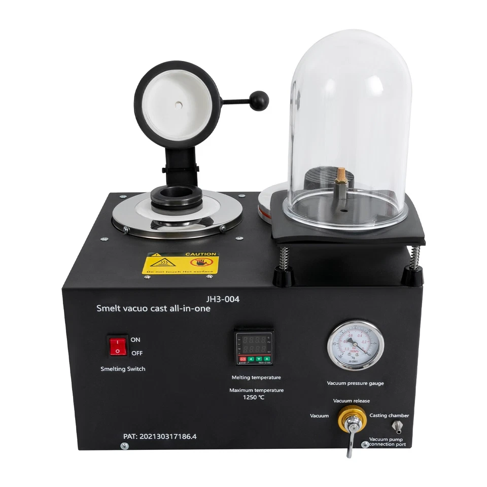 Máquina de fundición al vacío combinada de cera perdida de joyería de 2 kg 1/2 HP 3CFM Foto 4 de 4