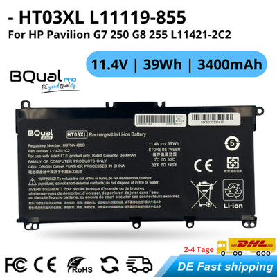 Akku HT03XL L11119-855 für Laptop HP 15-CS 240 245 246 250 255 G7 G8 39Wh 11.4V