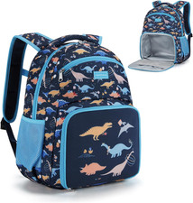 2-In-1 Kids Backpack for Boys Girls 4-8 with Insulated Lunch Pocket Kindergart