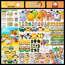 Juego de Favores de Fiesta Safari en la Selva - Rellenos de Bolsa de Artículos de Animales Salvajes para Nacimiento de Niños