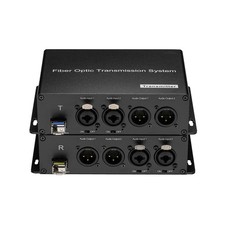Bidirectional 2 Channels 48V Phantom XLR Balanced Audio to Fiber Extenders- L...