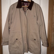 Mens M VTG Denim  Co Corduroy Collar Field Chore Barn Coat Jacket Flannel Lined