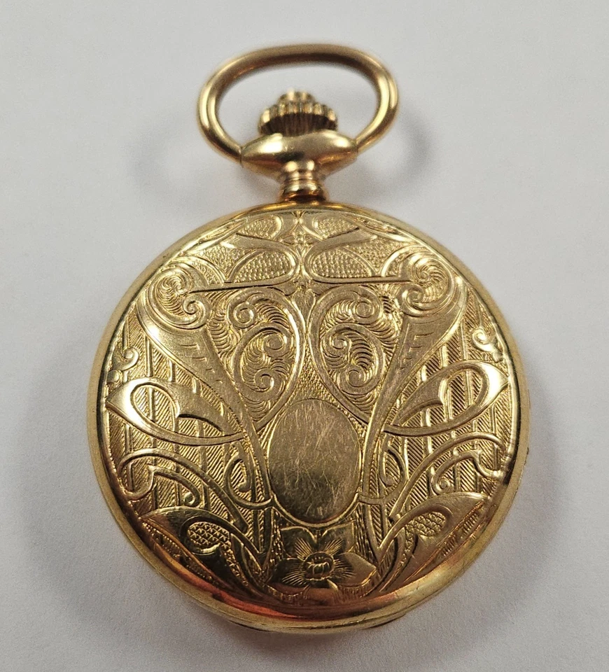 Vintage Majestime Gold Fill France 17j Rare Fancy Dial Pocket Watch [105WEB] - Image 3 of 4