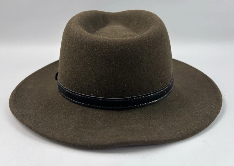 Chapéu Pendleton unissex marrom lã virgem Fedora Outback embalável tamanho XL/7 5/8" - Imagem 3 de 4