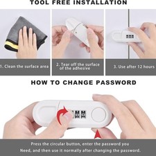 Combination Lock for Cabinet Wardrobe Refrigerator for child Resistant Black