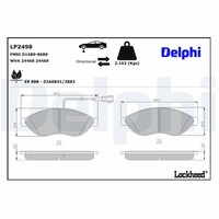 Bremsbelagsatz Scheibenbremse Delphi LP2498 FüR Fiat Peugeot Ducato CitroËN Opel