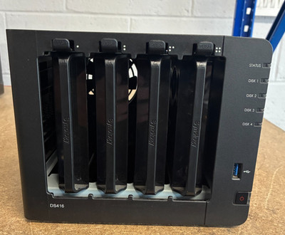 DS416 Synology 4 Bay Desktop NAS 1GB Memory Fully Tested NO PSU NO HDD