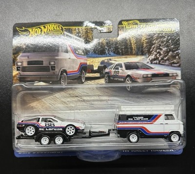 Hot Wheels Team Transport DMC Delorean and HW Rally Hauler