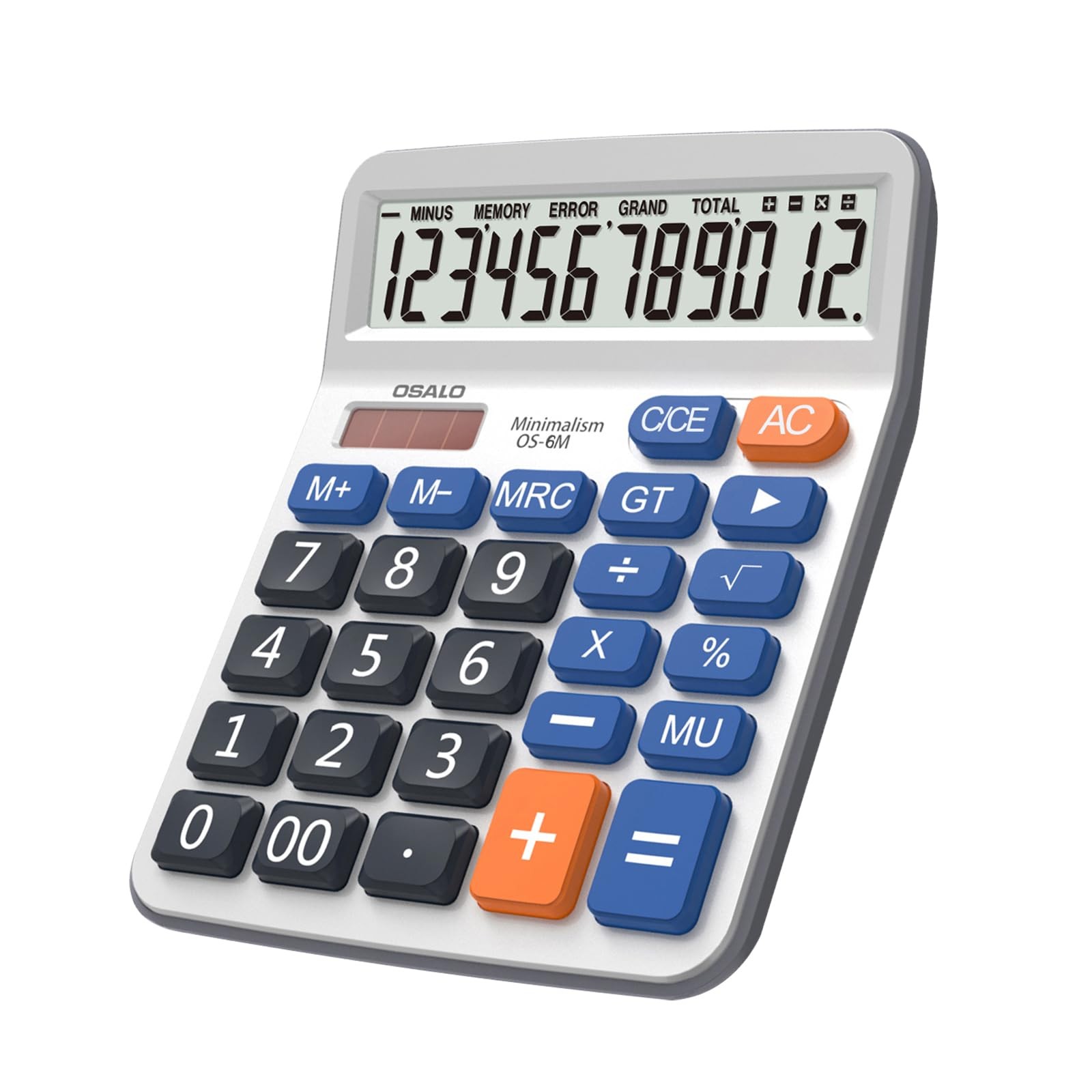 Pendancy Desk Calculator Large Display, 12-Digit, Big Medium, 6M-Grey