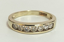 9K Yellow Gold & 0.50CT Diamond Eternity Channel Set Ring Size O (US 7.15)